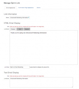Automation Link Configuration