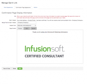 Link Confirmation Page